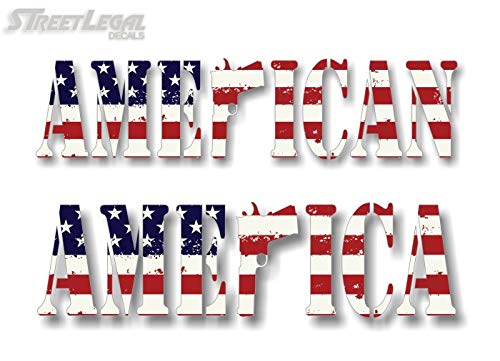 2 America Gun 9" Vinyl Decals Hunting Dog Hunter American Rifle Storage Locker Safe Vinyl Sticker -Street Legal Decals