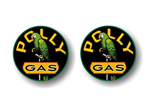 (2) Vintage Polly Gasoline BLACK Gas Pump Decals-Street Legal Decals