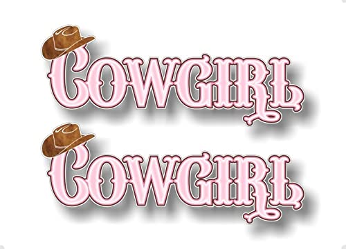 2 Cowgirl or Cowboy 9" Vinyl Decals Cowgirl Hat Girls Pickup Girl Chicks Offroad Truck 4x4 Off Road Vinyl Stickers -Street Legal Decals