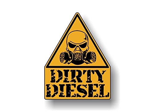 Caution Dirty Diesel Decal Diesel Truck Engine Eco Accessories Skull Respirator Warning Vinyl Stickers -Street Legal Decals