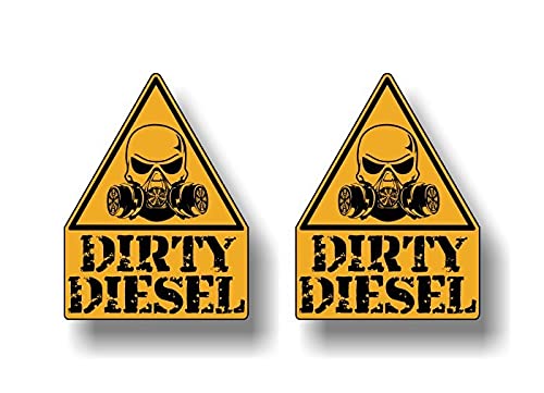 Caution Dirty Diesel Decal Diesel Truck Engine Eco Accessories Skull Respirator Warning Vinyl Stickers -Street Legal Decals