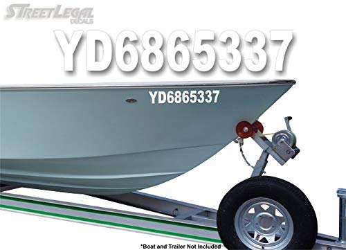 2 Custom Boat Registration Numbers 3"x 18" Sticker Decals Fishing Water Craft Personalized Vinyl Stickers -Street Legal Decals