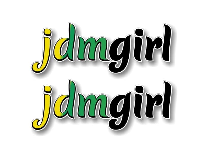 2 JDMGirl Vinyl Graphic 9" Decals Low Rider Cruising JDM Girl Car Ride Stickers -Street Legal Decals