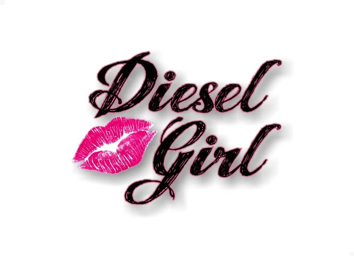 Diesel Girl with a Kiss 7'' Decal Diesel Truck Accessories Chicks JDM Girls Lips 4x4 Cowgirl Off Road Pickup Vinyl Sticker -Street Legal Decals