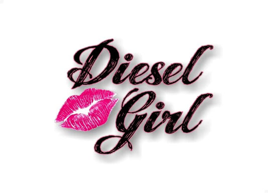 Diesel Girl with a Kiss 7'' Decal Diesel Truck Accessories Chicks JDM Girls Lips 4x4 Cowgirl Off Road Pickup Vinyl Sticker -Street Legal Decals