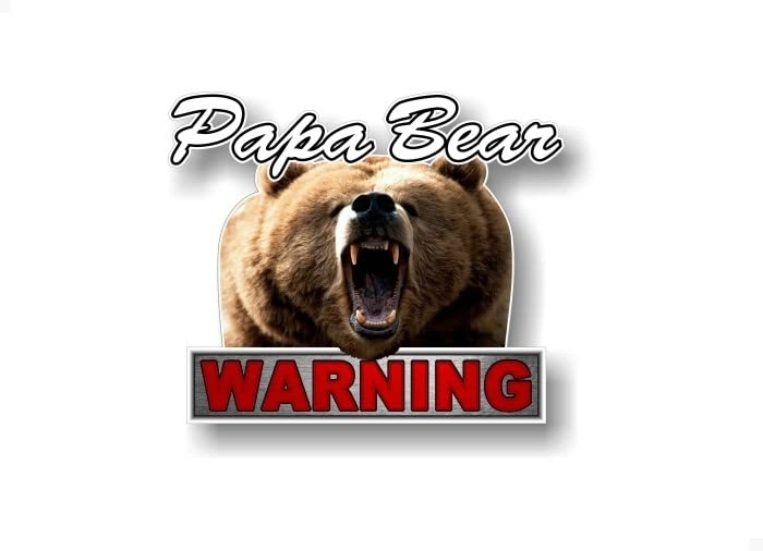 Warning Mama Bear and Papa Bear 6" Decals Car Sticker Safety Vehicle On Board Mom Dad Gifts Caution Minivan SUV Vinyl Decal Stickers -Street Legal Decals