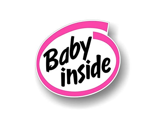 Baby Inside Baby On Board 5" Vinyl Decal Intel Parody Stickers Car Safety Cute Design Kids Onboard Caution Warning Sign Sticker Decals -Street Legal Decals