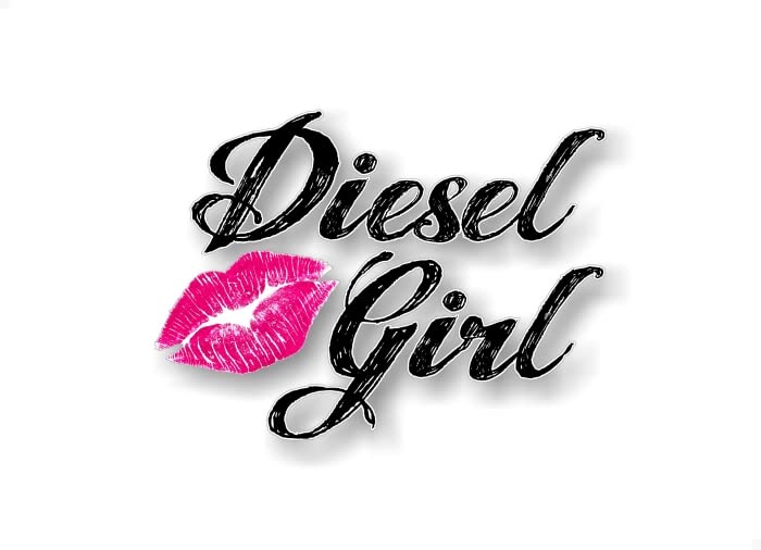 Diesel Girl with a Kiss 7'' Decal Diesel Truck Accessories Chicks JDM Girls Lips 4x4 Cowgirl Off Road Pickup Vinyl Sticker -Street Legal Decals