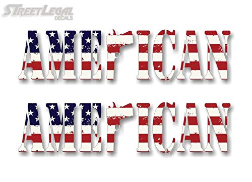 2 America Gun 9" Vinyl Decals Hunting Dog Hunter American Rifle Storage Locker Safe Vinyl Sticker -Street Legal Decals