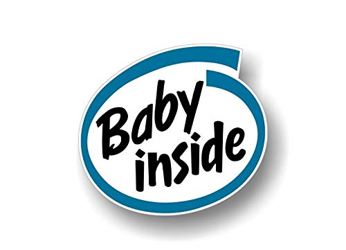 Baby Inside Baby On Board 5" Vinyl Decal Intel Parody Stickers Car Safety Cute Design Kids Onboard Caution Warning Sign Sticker Decals -Street Legal Decals