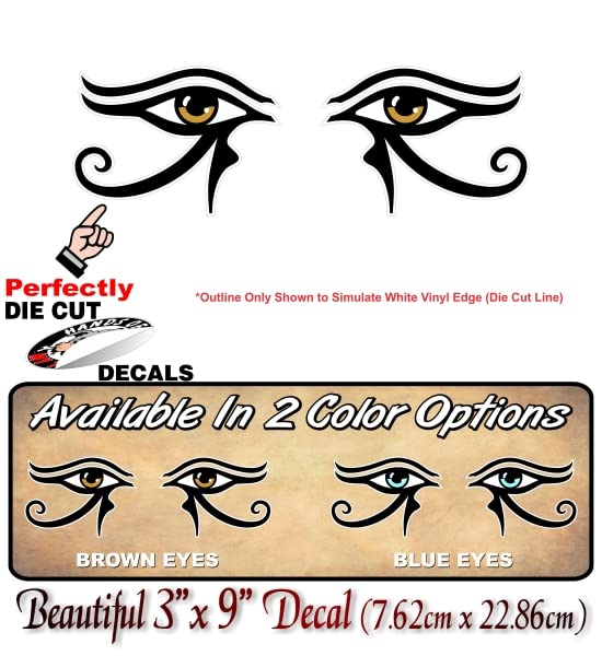 Eyes of RA 9'' Decal Egyption Sun God Ancient Egypt Eye of Horus Amun Vinyl Sticker -Street Legal Decals