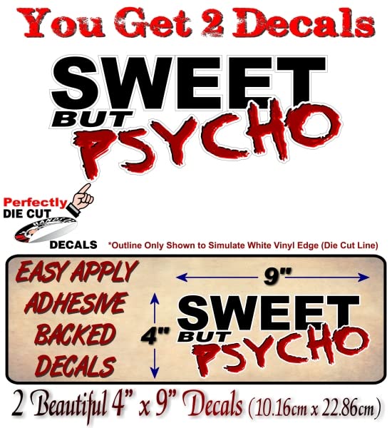 2 Sweet BUT Psycho 9'' Decals 4x4 Truck Racing Off Road AWD JDM Vinyl Stickers -Street Legal Decals