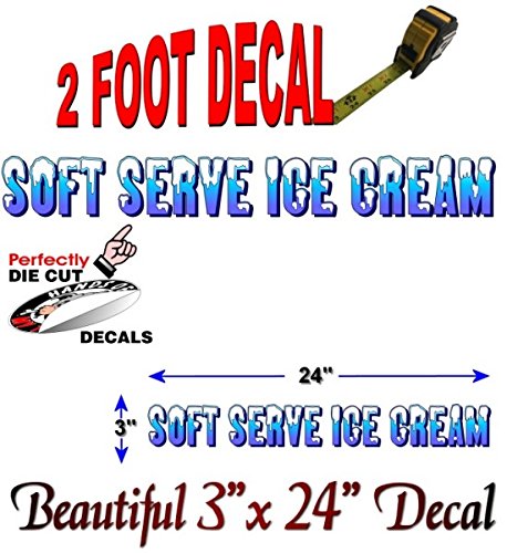 Soft Serve ICE Cream -2 Foot- Vinyl Decal for Saniserve Parlor Machine Sign Sticker -Street Legal Decals
