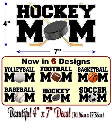 Sports MOM Decal Soccer Football Hockey Volleyball Basketball Baseball Softball Sports Vinyl Sticker -Street Legal Decals