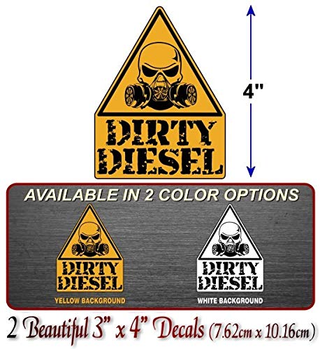 Caution Dirty Diesel Decal Diesel Truck Engine Eco Accessories Skull Respirator Warning Vinyl Stickers -Street Legal Decals