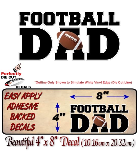 Sports DAD 8'' Decal Soccer Football Hockey Volleyball Basketball Baseball Softball Sports Vinyl Sticker -Street Legal Decals