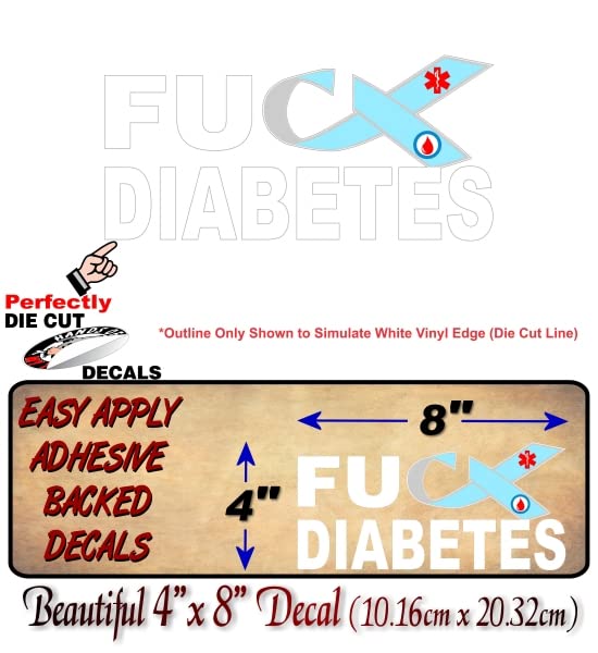 FU Diabetes Ribbon Decal Diabetic Blood Type 1 Type 2 Insulin Glucose Sugar Vinyl Sticker -Street Legal Decals