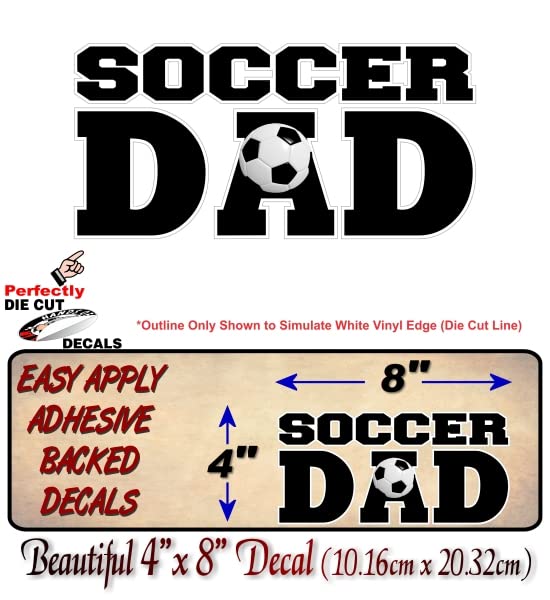 Sports DAD 8'' Decal Soccer Football Hockey Volleyball Basketball Baseball Softball Sports Vinyl Sticker -Street Legal Decals