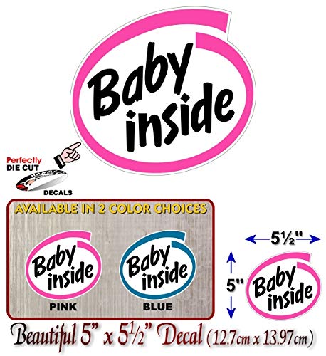 Baby Inside Baby On Board 5" Vinyl Decal Intel Parody Stickers Car Safety Cute Design Kids Onboard Caution Warning Sign Sticker Decals -Street Legal Decals