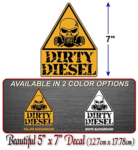 Caution Dirty Diesel Decal Diesel Truck Engine Eco Accessories Skull Respirator Warning Vinyl Stickers -Street Legal Decals