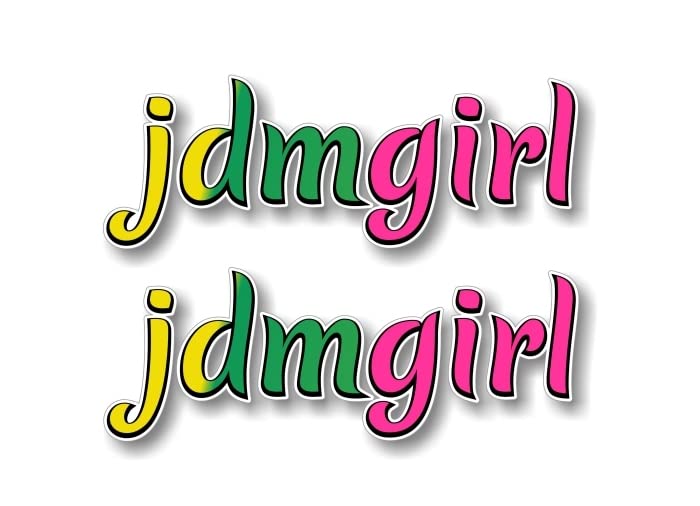 2 JDMGirl Vinyl Graphic 9" Decals Low Rider Cruising JDM Girl Car Ride Stickers -Street Legal Decals