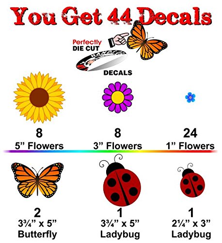 44 Piece Flower Power Decals-Street Legal Decals