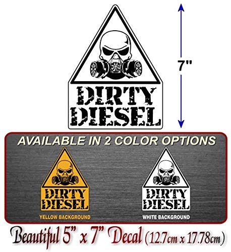 Caution Dirty Diesel Decal Diesel Truck Engine Eco Accessories Skull Respirator Warning Vinyl Stickers -Street Legal Decals