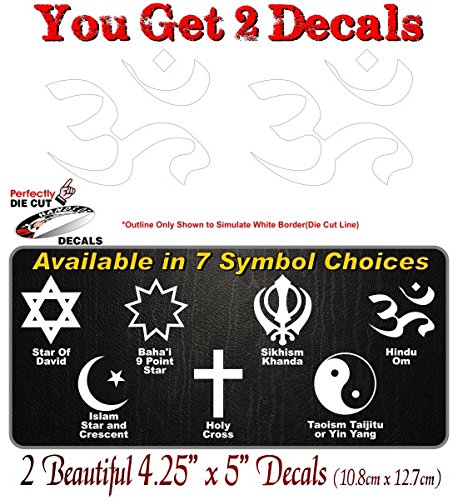 (2) Religious Symbol 4" Decals-Street Legal Decals