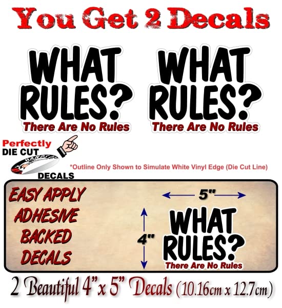 2 What Rules? 5'' Decals 4x4 Offroad Truck Box AWD 4WD Sled Snowmobile Accessories Vinyl Stickers -Street Legal Decals