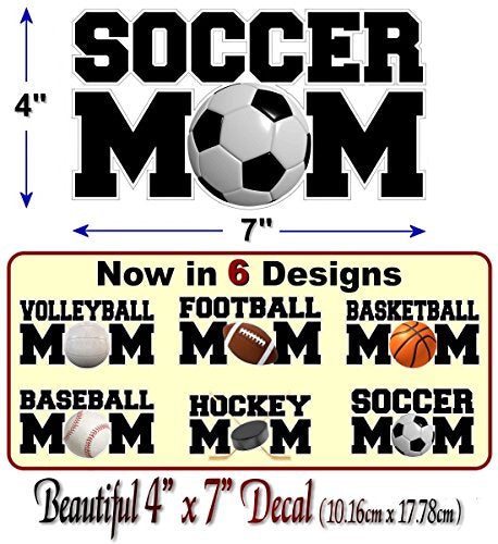 Sports MOM Decal Soccer Football Hockey Volleyball Basketball Baseball Softball Sports Vinyl Sticker -Street Legal Decals