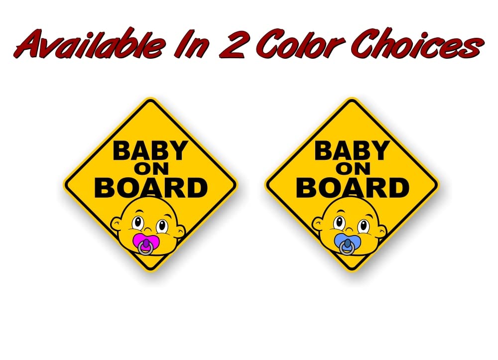 Baby On Board Vinyl Yellow Diamond Decals Car Safety Stickers Cute Design Kids Child Onboard Caution Warning Sign Sticker Decal -Street Legal Decals