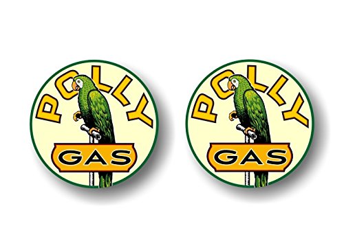 (2) Vintage Polly Gasoline CREAM Gas Pump Decals-Street Legal Decals