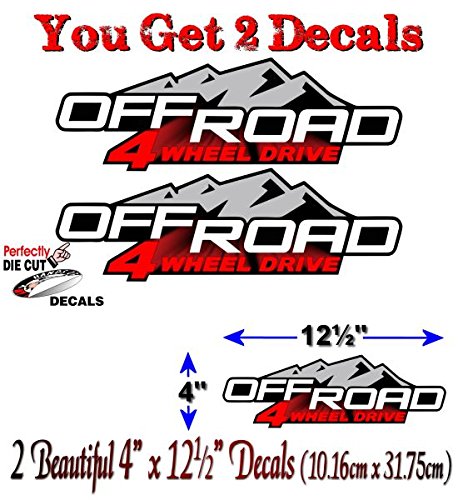 (2) Offroad 4 Wheel Drive 12.5" Decals-Street Legal Decals