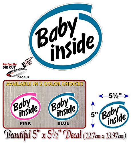 Baby Inside Baby On Board 5" Vinyl Decal Intel Parody Stickers Car Safety Cute Design Kids Onboard Caution Warning Sign Sticker Decals -Street Legal Decals