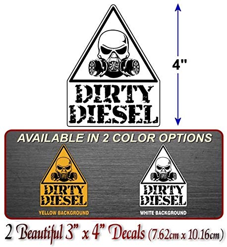 Caution Dirty Diesel Decal Diesel Truck Engine Eco Accessories Skull Respirator Warning Vinyl Stickers -Street Legal Decals