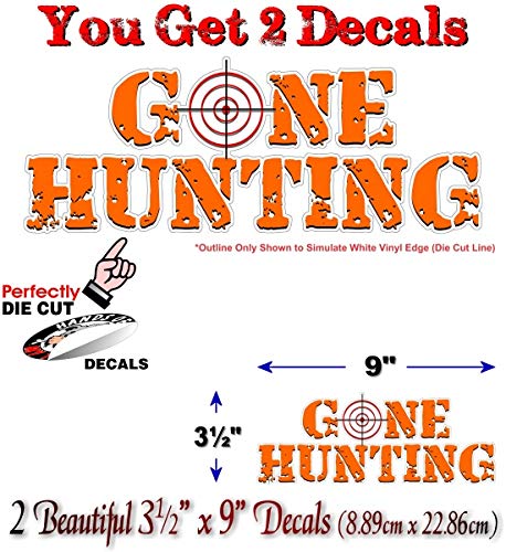 2 Gone Hunting Rugged Scope with Cross-Hairs 9" Vinyl Decal Buck Duck Geese Hunting Gun Arms Rifle Camo Storage Sticker -Street Legal Decals