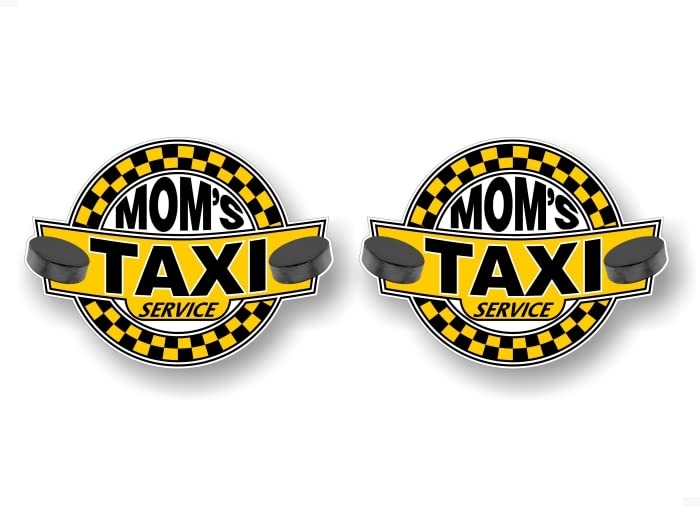 2 Sports Mom Taxi Service 7'' Decal Sport Ride Share Kids Transport Mother SUV Minivan Truck Car Vinyl Sticker -Street Legal Decals