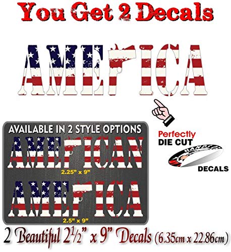 2 America Gun 9" Vinyl Decals Hunting Dog Hunter American Rifle Storage Locker Safe Vinyl Sticker -Street Legal Decals