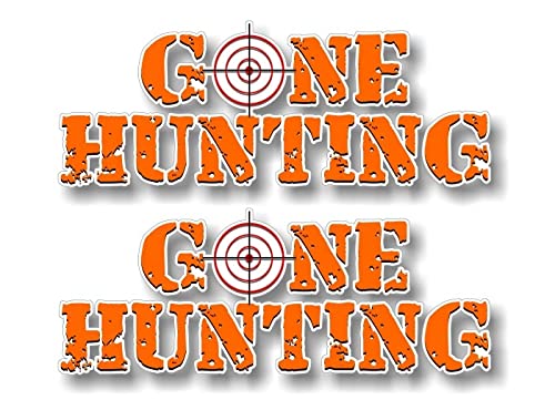 2 Gone Hunting Rugged Scope with Cross-Hairs 9" Vinyl Decal Buck Duck Geese Hunting Gun Arms Rifle Camo Storage Sticker -Street Legal Decals