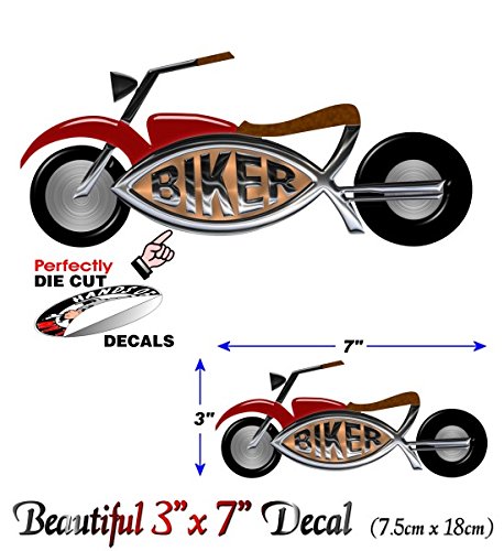 Biker Fish 7" Decal-Street Legal Decals