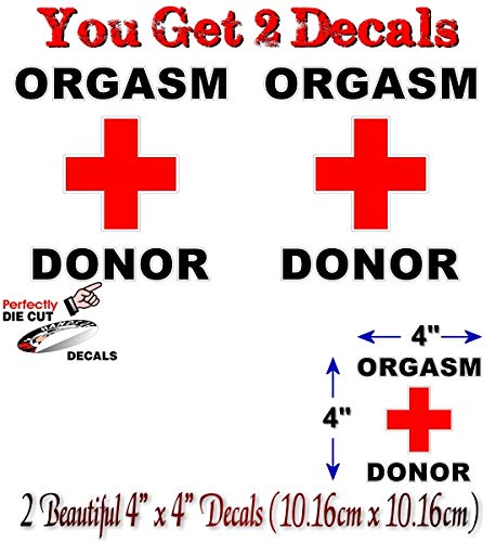 (2) Orgasm Donor 4'' Decals-Street Legal Decals