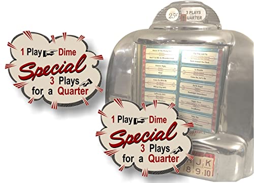 2 WALLBOX Nickels or Dime Burst 2.5" Decals 1015 Wurlitzer Rock-Ola Seeburg AMI Mills or Williams Stern Chicago Coin WMS Pinball Coin-Op Decal Sticker -Street Legal Decals