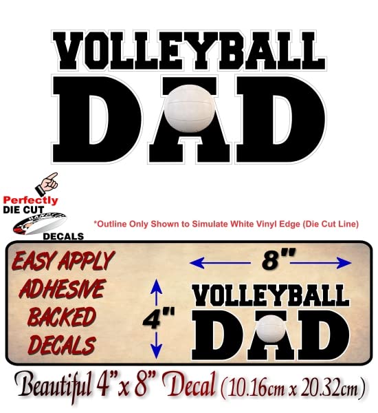 Sports DAD 8'' Decal Soccer Football Hockey Volleyball Basketball Baseball Softball Sports Vinyl Sticker -Street Legal Decals