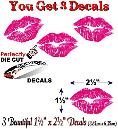 (3) Kiss Lips 2.5'' Decals-Street Legal Decals