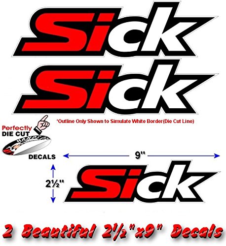 (2) Sick Racing 9" Decals-Street Legal Decals