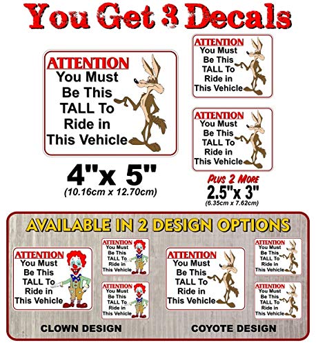 Must Ride Lable (3) You Must Be This Tall to Ride Decals – Street Legal Decals