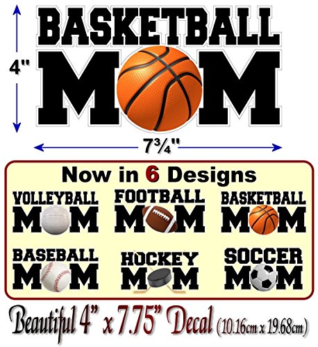 Sports MOM Decal Soccer Football Hockey Volleyball Basketball Baseball Softball Sports Vinyl Sticker -Street Legal Decals