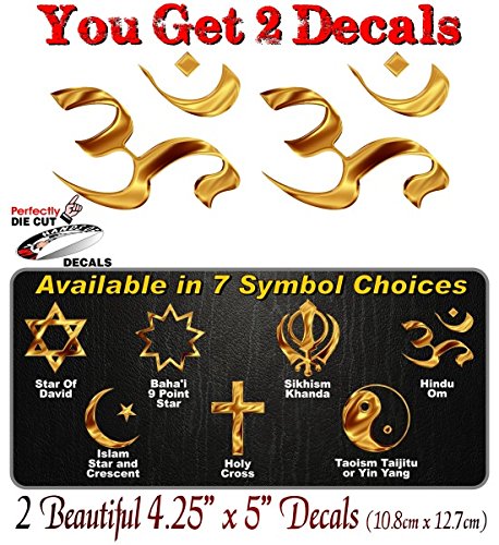 (2) Religious Symbol 4" Decals-Street Legal Decals