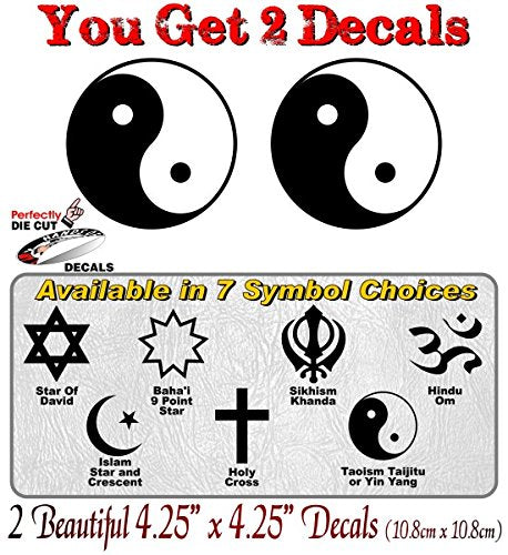 (2) Religious Symbol 4" Decals-Street Legal Decals