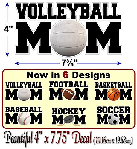 Sports MOM Decal Soccer Football Hockey Volleyball Basketball Baseball Softball Sports Vinyl Sticker -Street Legal Decals